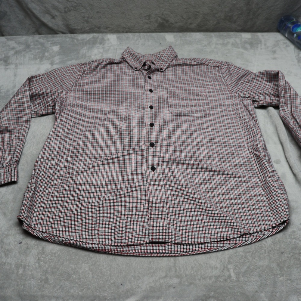LL Bean Flannel Shirt Mens Large Blue Plaid Wicked Good Traditional Button Down
